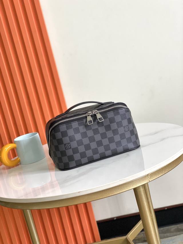 顶级原单，163芯片，半钢五金，11750老花，M11508Toiletry Bag 2 Compartments 盥洗袋取材 Monogram Eclipse