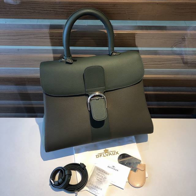 现货 De Lvau*Brillant Togo皮超大号37Cm 绿三拼 尺寸：37-19-280