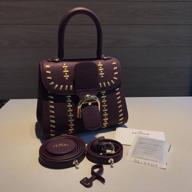 顶级原单 Delvaux Brillant 比利时皇家御用品牌 手工全皮编织 限量款 精致手工 配套肩带镜子及小挂饰,羊皮内里 20-