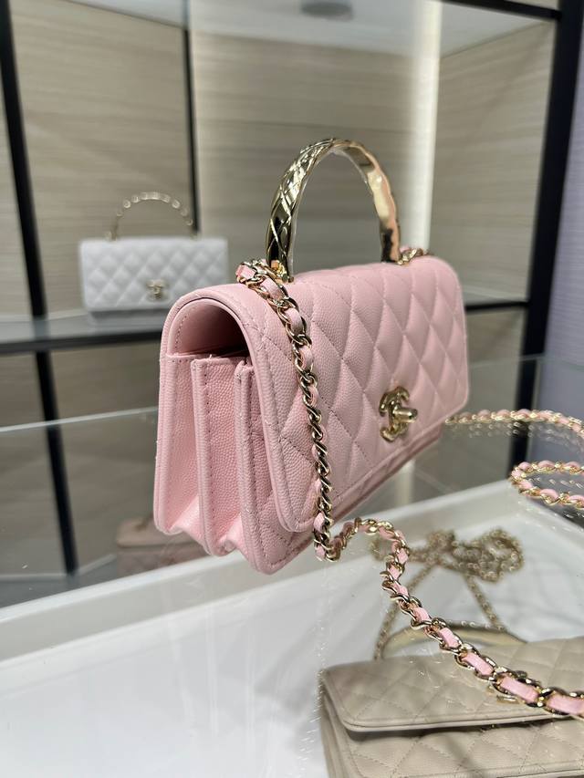 Ohanel 25S 新款 手柄Woc 风琴包 Coco Crush菱格纹手柄 柔润小牛皮 Ap6010Y 18.5X6X11