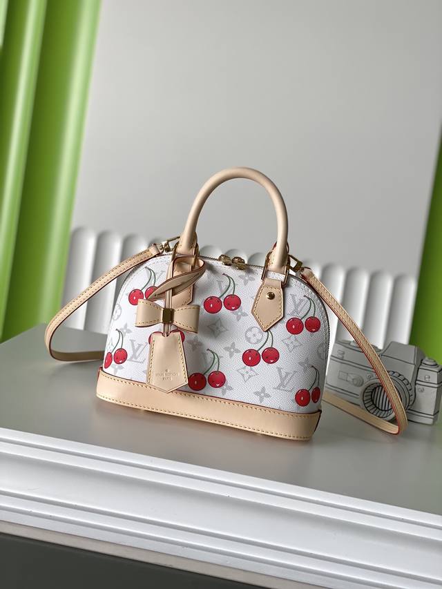 正品级 M14234 23.5×17.5×11.5 Alma Bb 樱桃丝印贝壳包 顶级原单 变码芯片