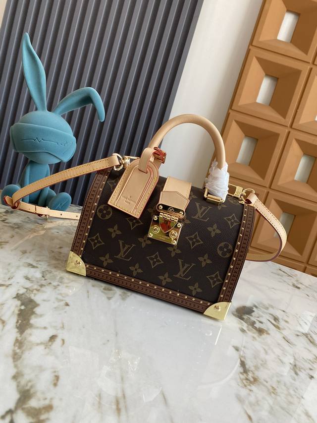 独家背景 动态芯片 顶级原单 本款Lconic Speedy 20手袋尽数网罗品牌硬箱元素，从镶边到金属包角 型号：M11154老花动态芯片版 材料：A级全钢五