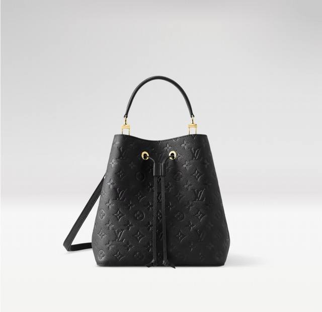 动态芯片 M45256黑色M45306蓝色M46526奶白 顶级原单M45307奶白配棕顶级原单NéOnoé 中号水桶包取材 Monogram Empreint