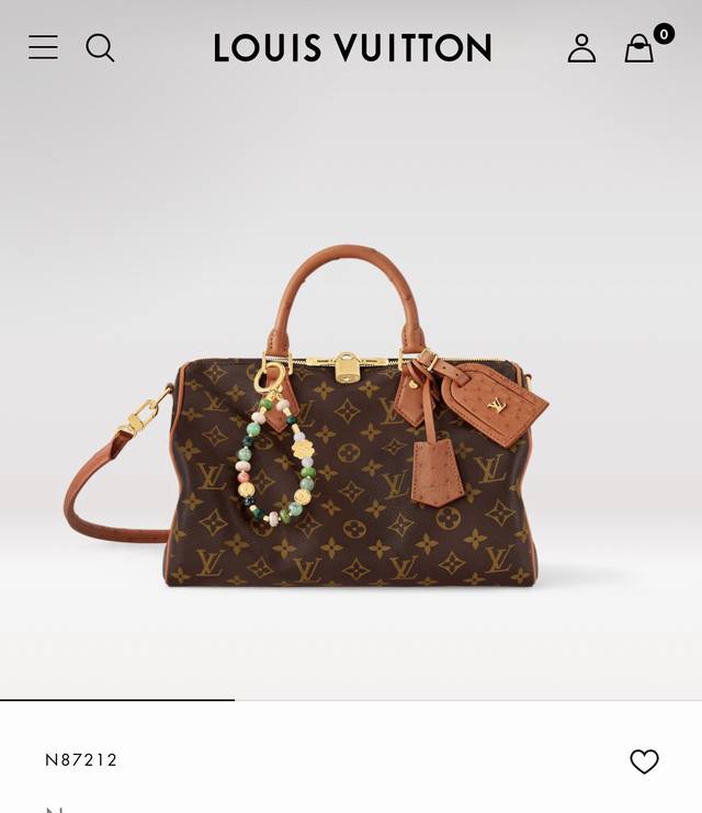 N87212鸵鸟纹 M11495老花 M12243 黑色 顶级原单 动态变码 Speedy Soft 30 Boho 手袋取材经典 Monogram 涂层帆布，