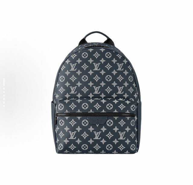 163C01 芯片 顶级原单复刻M24760蓝 M22558本款 Discovery 双肩包取材 Monogram Shadow 皮革，先后以压印和印花工艺描绘