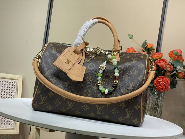 顶级原单复刻独家实拍 Speedy Soft 30 Boho 手袋 N12243 87212 老花 鸵鸟纹 Speedy Soft 30 Boho 手袋取材经典
