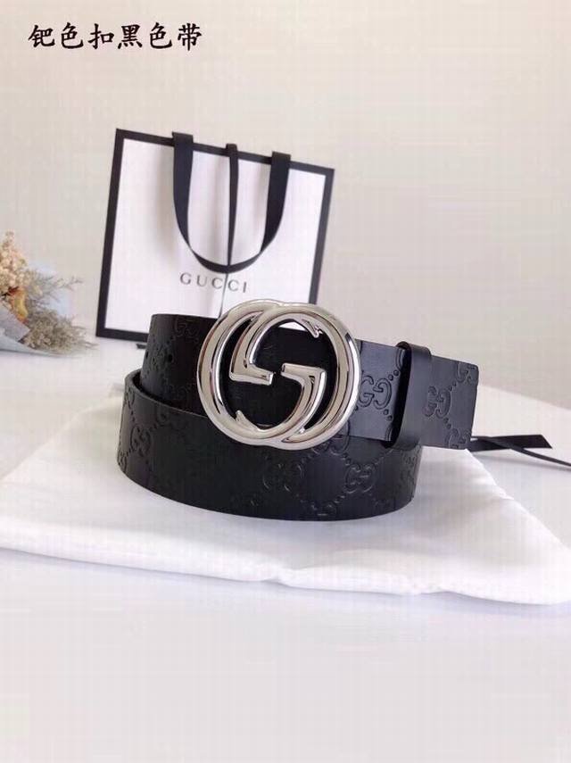 G家 古奇 顶级原单头层牛皮压G面，内衬头层牛皮搭配原单扣,原产皮料定制，专柜宽度3.8Cm