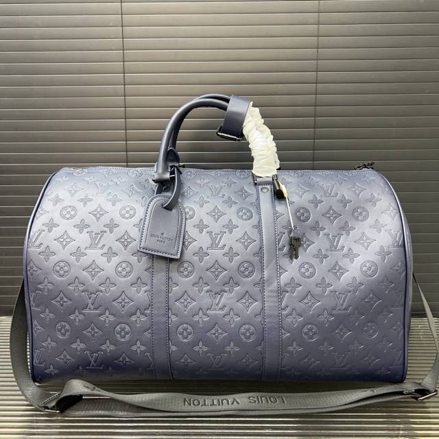 Louisvuitton 路易威登 Keepall50 压花单肩斜挎手提包 旅行袋 手提包袋 机场包 实物拍摄 配送防尘袋 50 X 27Cm。