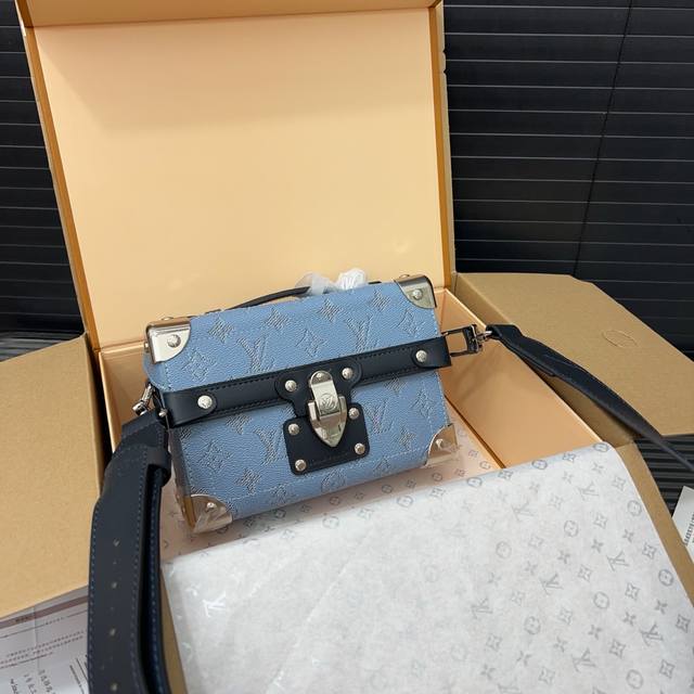 Louisvuitton 路易威登 Soul Trunk 做旧可拆卸可调节肩带锁扣开合 Monogram Heritage涂层帆布 盒子包单肩斜挎包 男女通用相
