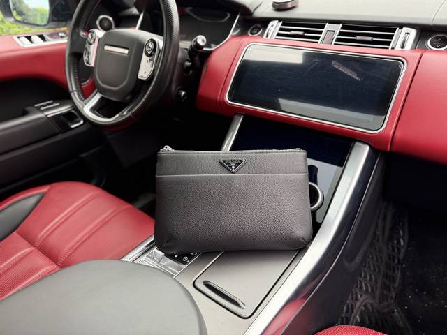 高端货 新款 “ Prada ”普拉达手拿包 Prada普拉达纯皮手抓包 小牛皮手拿包 Ophidia 老花Logo纯皮手拿包 男款 商务休闲 高清五金Logo