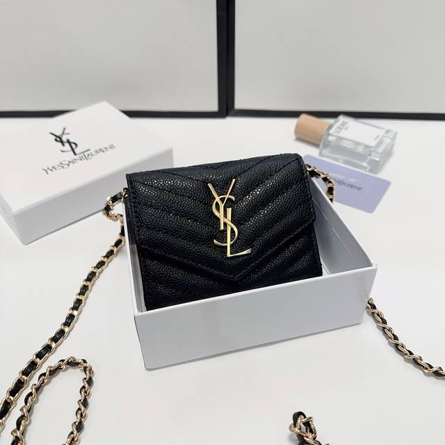 颜色 黑色尺寸 12X10圣罗兰鱼子酱牛皮多功能小背包 专柜品质 海外订制五金 做工精湛