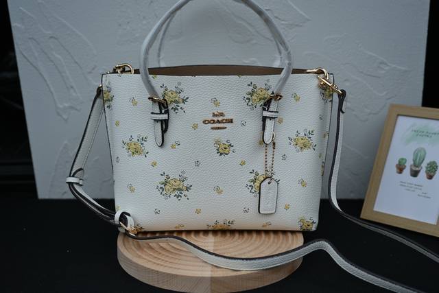 蔻驰 五月新品Molie Tote25敬 -款非常完美的包型，难怪受如此多人追捧Molie系列25的长度，这款包型又出新配色了白底加花卉印花，表明春夏限定的同时