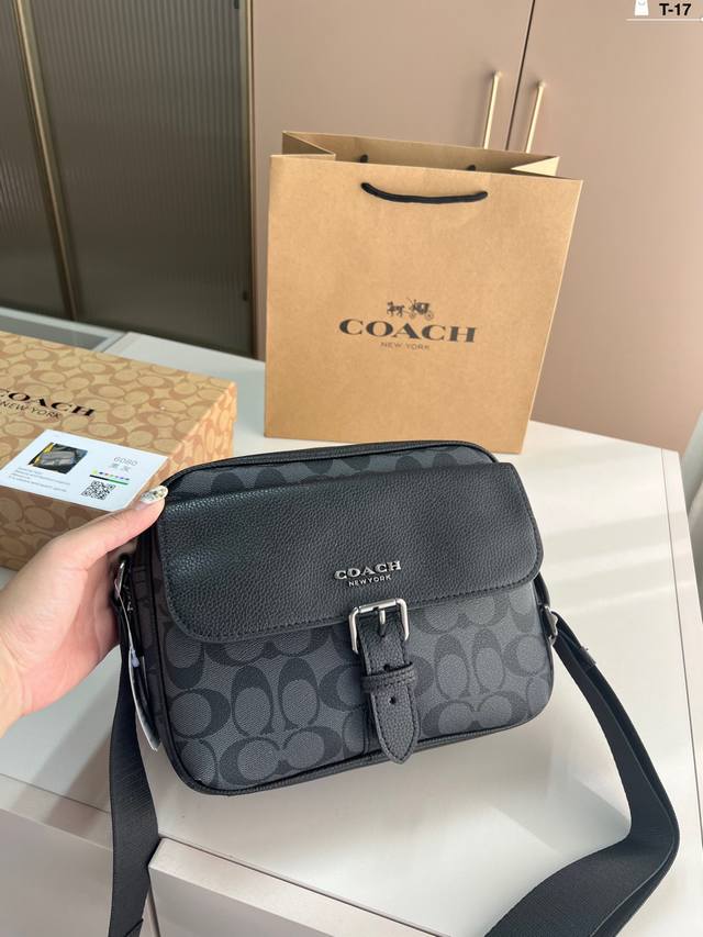 Coach蔻驰邮差包League 信使包 男士单肩斜挎包 经典百搭 T-17尺寸24×18配盒