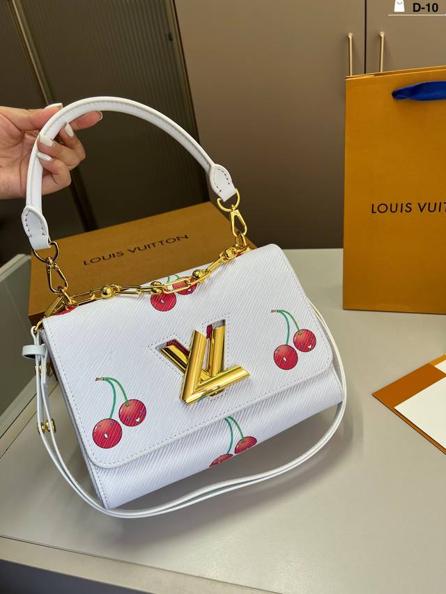 Lv Twist水波纹扭锁包包 复古优雅 永远的经典 正式休闲皆可 日常通勤无压力 D-10尺寸23×16折叠盒