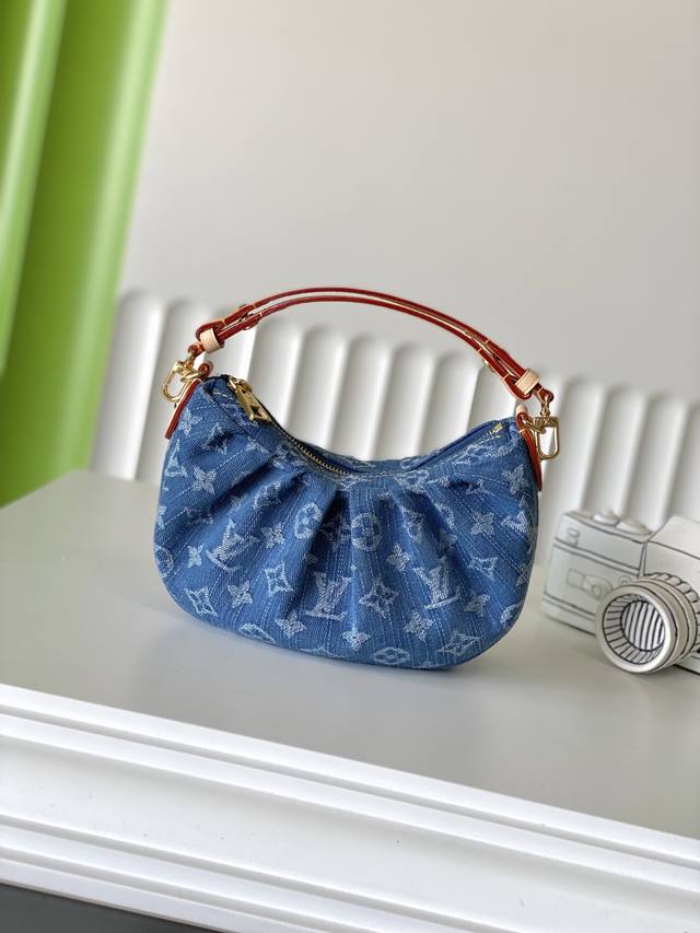 正品级 M13571 21×15×7 Pochette Valley 牛仔布手提包 顶级原单 变码芯片