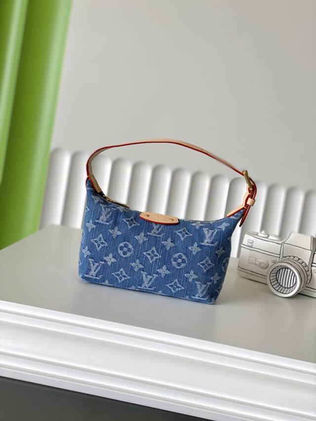 正品级 M82949 18.5×11×6.5 Hills Pochette 牛仔布手提包 顶级原单 变码芯片