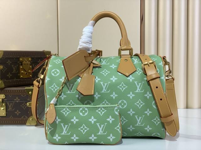 顶级原厂 Speedy P10 BandoulièRe30 手袋 M14064新果绿色 全皮 本款 Speedy P10 BandoulièRe 30 Mono