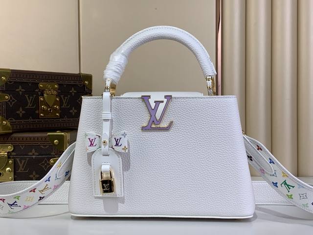 特级原厂 Lv X Tm Capucines Bb 手袋 M48865 M13253 白色 村上隆 白彩 本款 Capucines 手袋出自路易威登 X 村上隆
