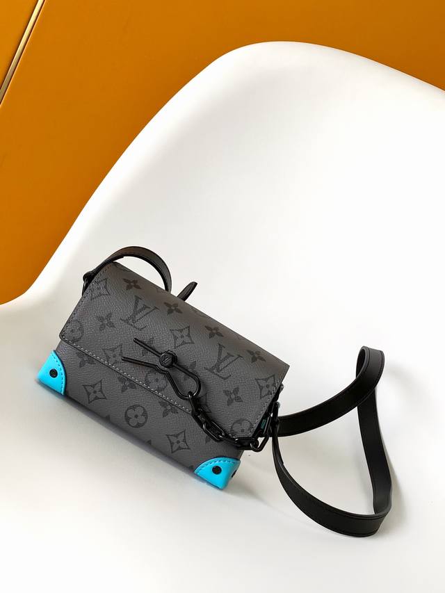 Pm11496 兰拼灰花 变码芯片 顶级原单本款 Steamer 迷你手袋融合 Monogram Eclipse Reverse 帆布和牛皮革饰边，释放悠然夏日