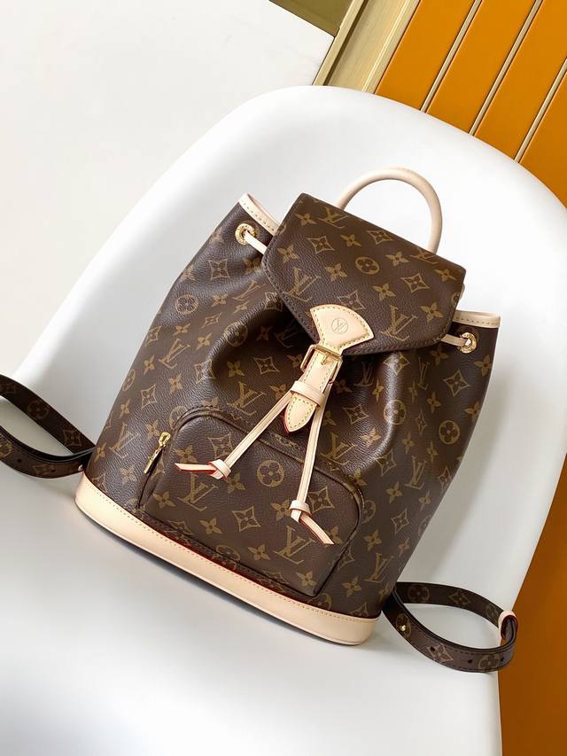 顶级原单 独家实拍 M11198老花 本款Montsouris Pm 背包采用 Monogram 帆布材质，配以皮革饰边 皮革材质的上端手柄和两个可调节的皮带，