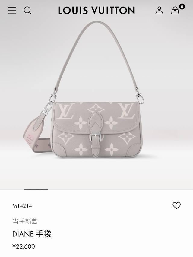 顶级原单变码芯片M14214 本款 Diane 手袋为 Monogram Empreinte 皮革点缀耀目金属件，焕新演绎 Lv Milky Way 系列的经典