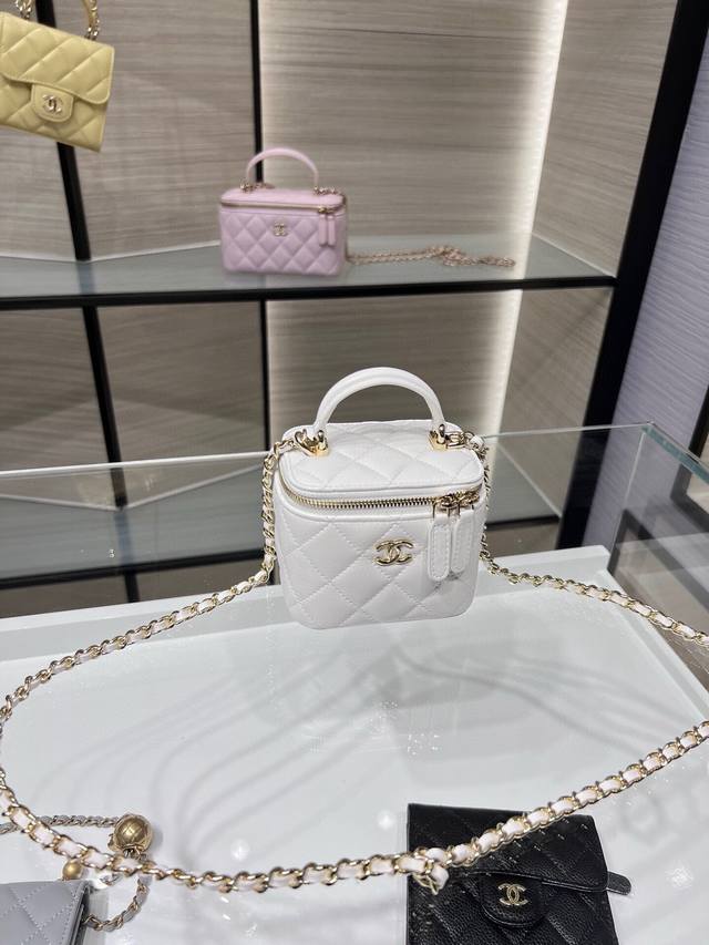 Ohanel 24A新品 最新款 内配小镜子 手提化妆小盒子 小型收纳盒 原厂皮 手工坊系列Ap2860Y尺寸：11*8.5*7Cm