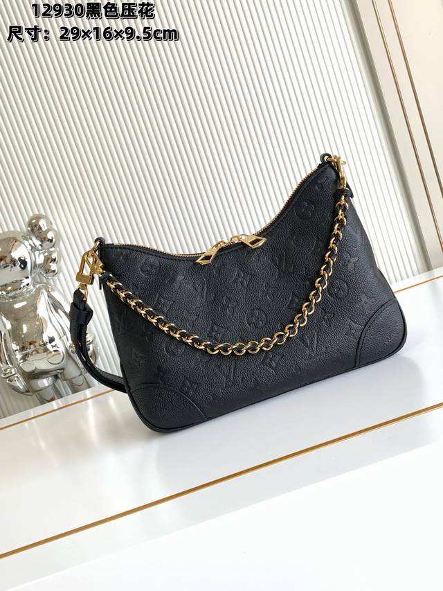 全钢五金 变码芯片 特级配全套包装 M12930黑色压花 Boulogne 手袋 本款 Boulogne 手袋选用Monogram Empreinte皮革重绎经