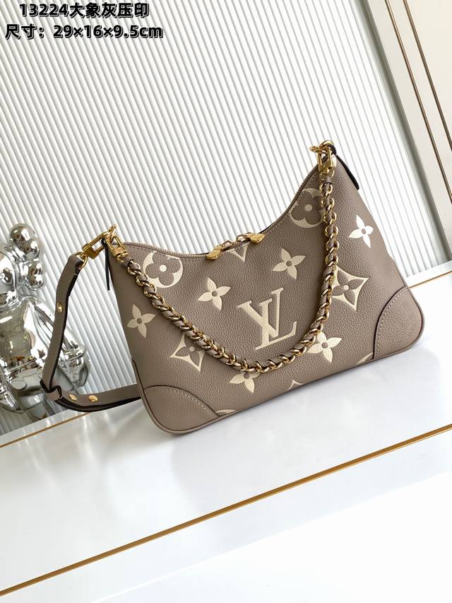 全钢五金 变码芯片 特级配全套包装 M13224大象灰丝印 Boulogne 手袋 本款 Boulogne 手袋选用Monogram Empreinte皮革重绎