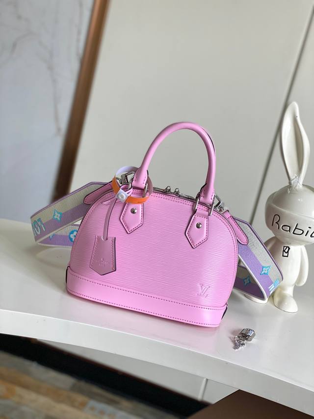 顶级原单 半钢五金 动态芯片 M57341玫M22619蓝M22620粉M57540棕M22213黄M57068白M59217黑 Alma Bb 手袋以缤纷 E