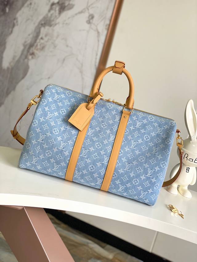 海原外单 独实家拍 M25334浅蓝色牛仔 变码芯片版 旅行袋系列 Keepall BandoulièRe 45旅行袋 本款Keepall BandoulièR 海原外单 独实家拍 M25334浅蓝色牛仔 变码芯片版 旅行袋系列 Keepall BandoulièRe 45旅行袋 本款Keepall BandoulièR