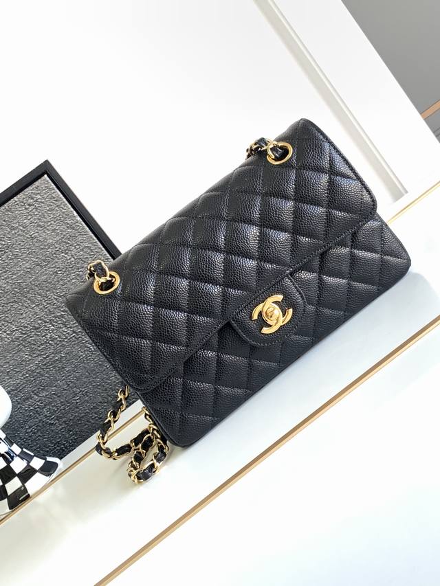 四季平安版 Cf 23Cm经典鱼子酱球纹 最新金属防伪标 现货 绝对拥有全网最高性价比 皮料：独家进口定制球纹牛皮配全钢五金 颜色：经典黑！Classic Fl