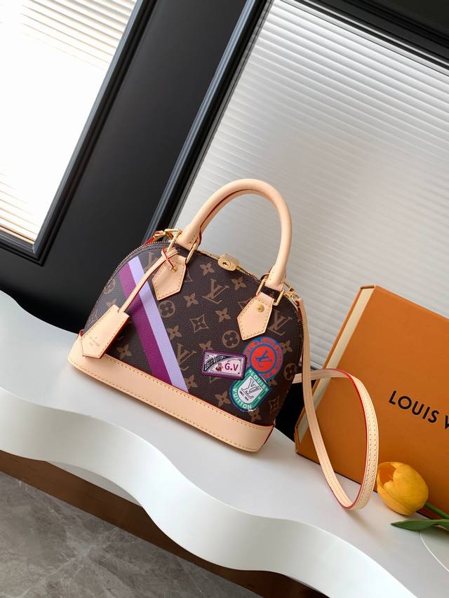 动态163C芯片 顶级原单加强版 Alma Bb 手袋M01917 老花顶级原单起源于1934年的路易威登 Alma 手袋，经过时间推移从一个方角的旅行包逐渐以