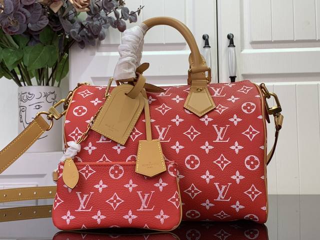 顶级原单 Speedy P10 BandoulièRe 30 手袋 M14077 绿色 M14067 红色 M13914 粉色 M13904 黑色 M14064