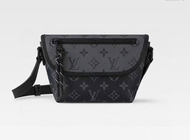 P顶级原单 变码芯片 M12806黑花 银花小号 本款 Pulse 迷你手袋取材 Monogram Eclipse 涂层帆布，以简洁线条和运动元素传递摩登格调。