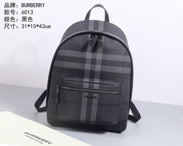 所见即所得 顶级原单Burberry，双扃包，封面木炭灰生物基格纹防水面料配，细节100%小牛皮，100%聚酰胺，衬里80%棉，20%聚酰胺，五金纯钢无尘电镀，