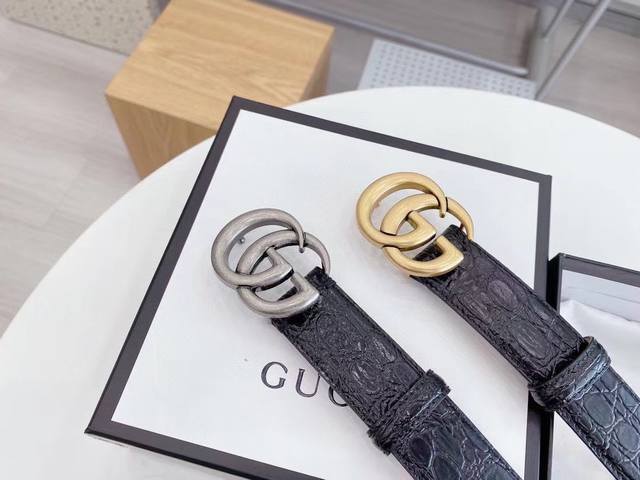 Gucci古奇 原单正品 Guccl经典皮带 尺寸3.4海外原单货，意大利创作，配以双G互扣金属扣，原版皮纹拿的走图片拿不走的品质，升级后与正品零距离，给你不一