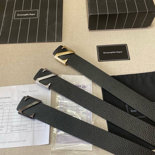 品牌：杰尼亚。 等级：进口头层牛皮、经典爆款专柜在售、油边精致 电脑车线 实物拍摄无修饰 上身效果极好 送礼自用首选配全套专柜包装 送打眼针 扣头：防铜扣 长度