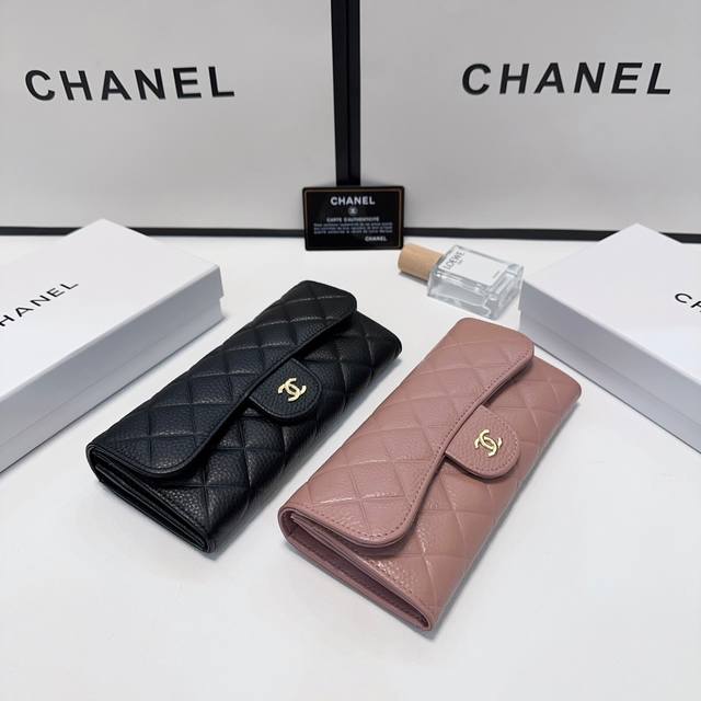 颜色 黑 粉尺寸 19X10小香爆款牛皮两折钱包款式经典做工精细耐磨耐用手感极佳