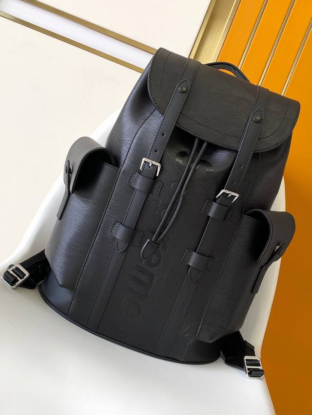 163C01 芯片 顶级原单 M41079红色 黑色M50159纯色水波纹 M24326 M23764秋冬新款黑色Christopher 中号双肩包 本款 Ch