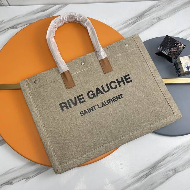 横款 _ Rive Gauche Tote Bag，左岸购物袋，从定制麻布料到五金在到丝印，每一个细节我都要求完美！Zp购入开模定制，说真的，这是我遇到过最难做