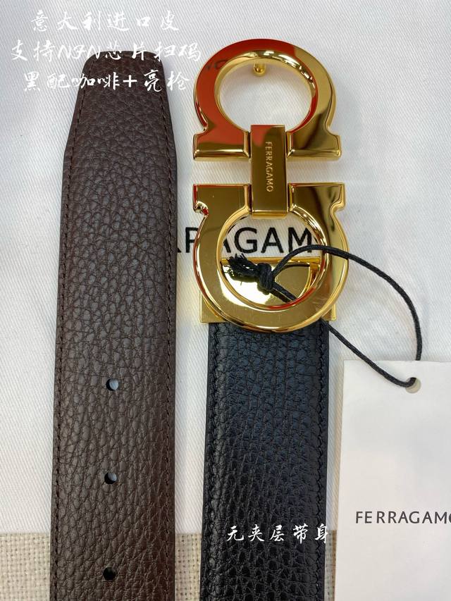 Ferragamo菲拉格慕 Nfc芯片扫码款 正品尺寸3.5Cm意大利原厂皮