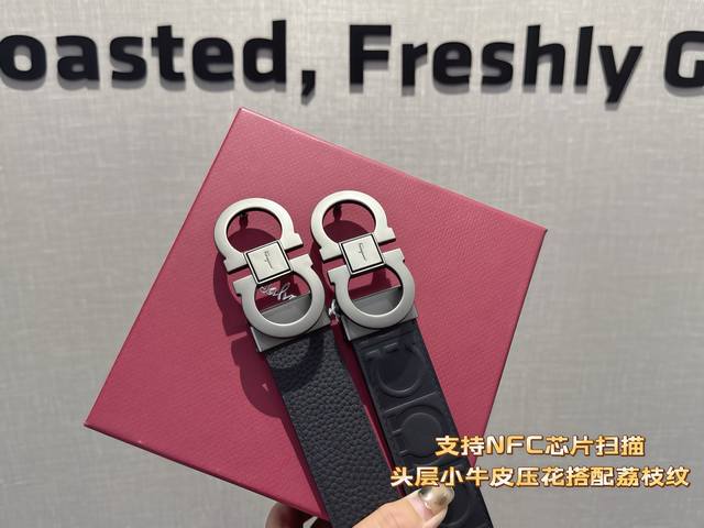 支持Nfc芯片菲拉格慕男士皮带 一条带了就会发财的腰带 必买Ferragamo 菲拉格慕的理由:因为皮带头形状是8，谐音是发 腰缠万贯这个理由够充分吧 最关键还