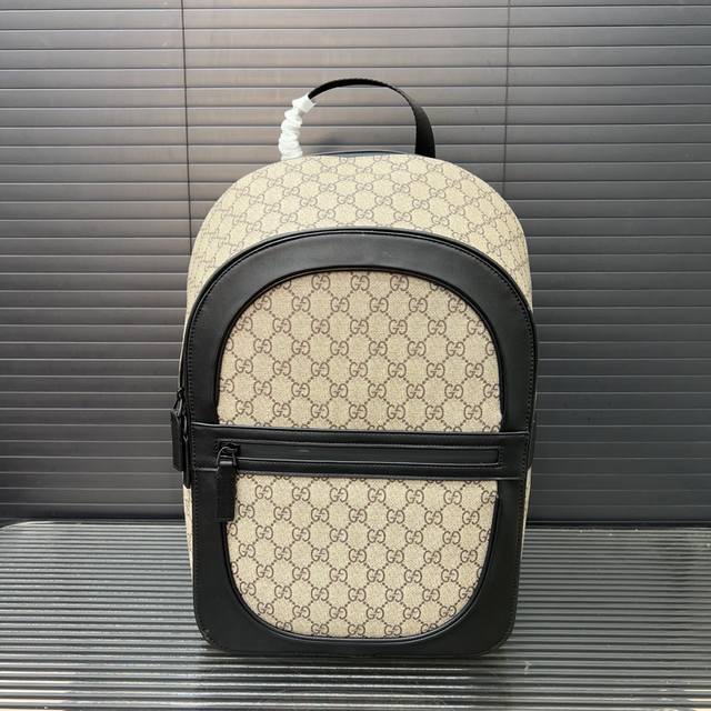 Gucci 古奇 Gg橡胶拉链背包 大容量双肩包 书包 男女通用 针织彩带设计 原厂面料 顶级做工 高端货 规格 35 X 26Cm