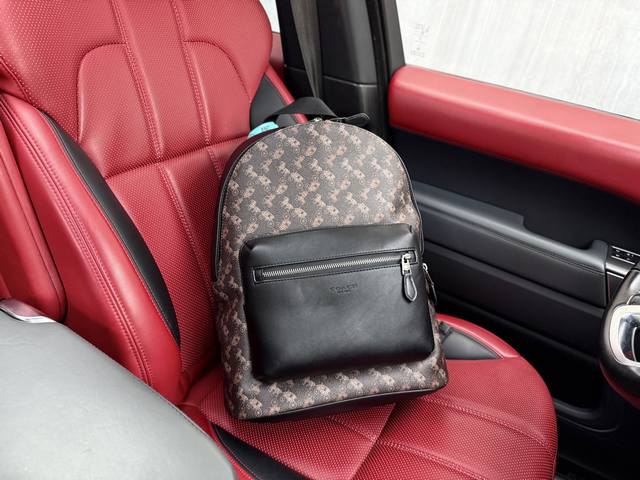 高端货 新款 “ Coach ”蔻驰双肩包 Coach蔻驰学生双肩包 Coach蔻驰 West 32 品牌徽标印花拉链开合 涂层帆布 双肩包 大号 男女同款情侣