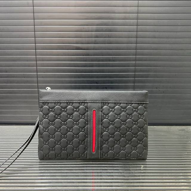 原创潮牌压花牛皮手拿包 卡包钱包多功能男包 实物拍摄 原厂原版面料 无盒 27 X 18 Cm。