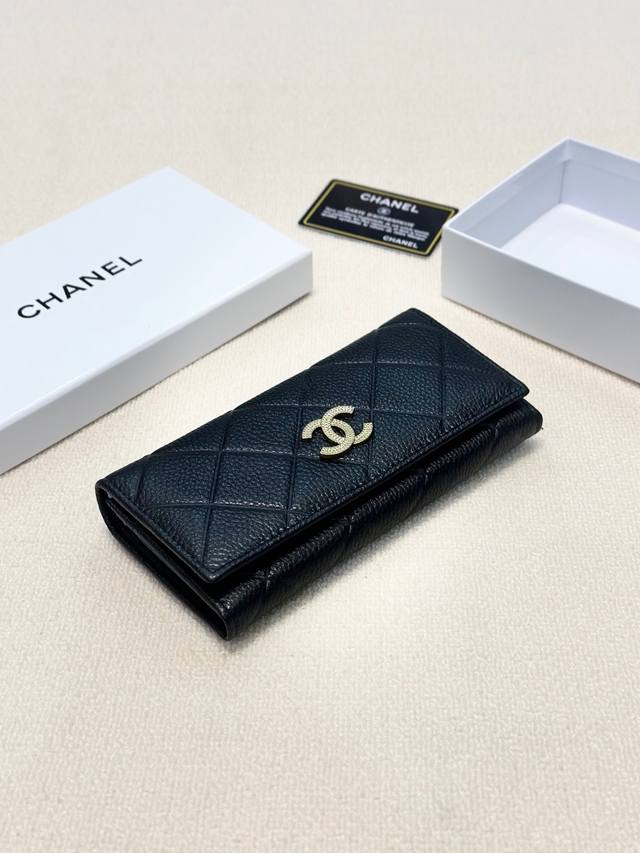 颜色 黑尺寸 19X10小香爆款牛皮两折钱包款式经典做工精细耐磨耐用手感极佳