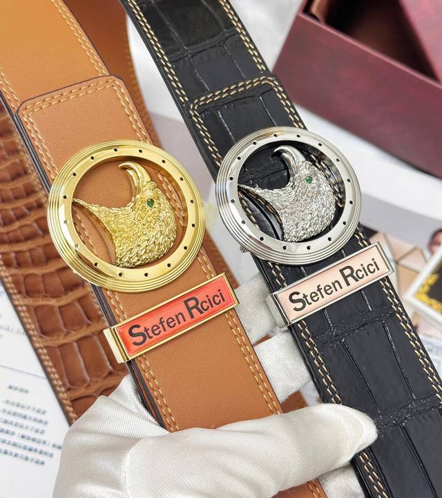 皮带: Stefen Rcici.史特芬.尼茨 腰带: 顶级原单复刻.私人订制高端特供版 等级: 进口原厂头层鳄鱼皮纹路-24K纯钢材质.镶钻石真空电镀工艺.老