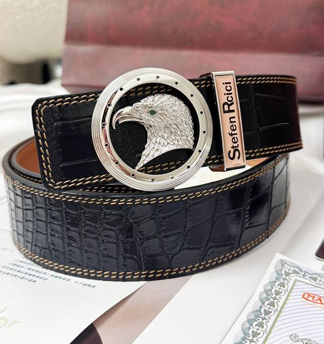 皮带: Stefen Rcici.史特芬.尼茨 腰带: 顶级原单复刻.私人订制高端特供版 等级: 进口原厂头层鳄鱼皮纹路-24K纯钢材质.镶钻石真空电镀工艺.老
