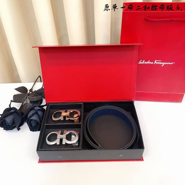 ①带①扣 ①带②扣 原单钢扣版菲拉F家 打孔 正版开模 此款腰带双面采用原厂牛皮带身，精密电镀标志性纯钢搭扣 对版专柜。3.5Cm 如需木盒40