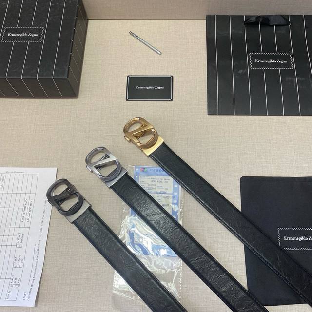 品牌：杰尼亚。 等级：头层牛皮、经典爆款专柜在售、油边精致 电脑车线 实物拍摄无修饰 上身效果极好 送礼自用首选配全套专柜包装 扣头：广州原版扣 长度：105-